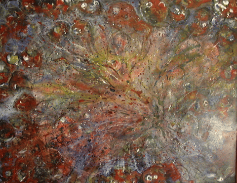 Battle,28x22,acrylic on glass