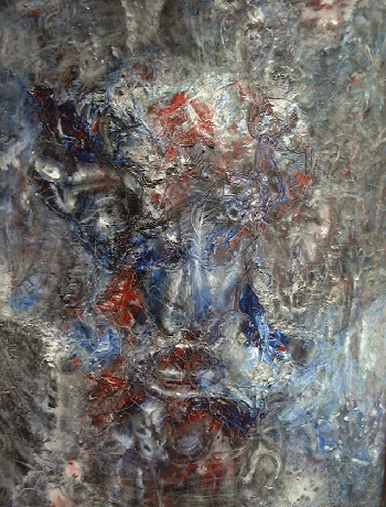 Portrait - Despondency,28X22,acrylic on mason.