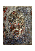 Many Faces,28x22,acrylic on mason.