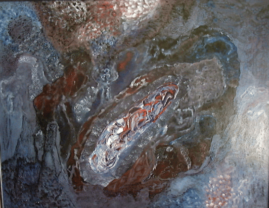 Cosmogony III,28x22,acrylic on mason.