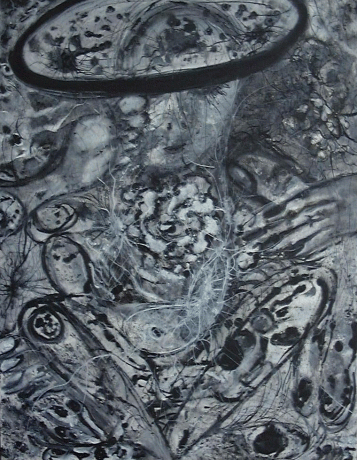 Saint F,28x22,gesso on canvas
