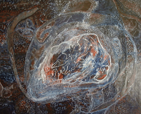 Cosmogony II,28x22,acrylic on mason.